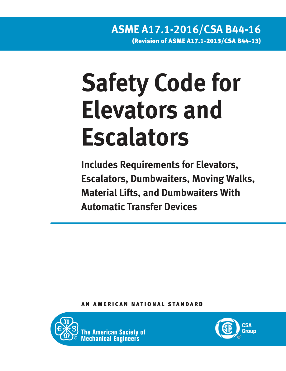 CSA ASME A17.1-2016/CSA B44-16 PDF Preview