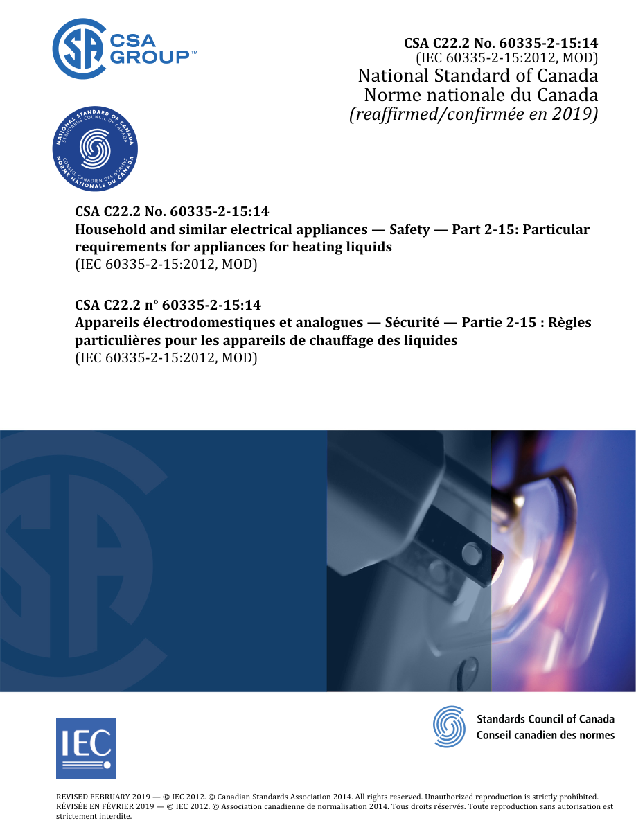 CSA C22.2 NO. 60335-2-15:14 (R2019) PDF Preview