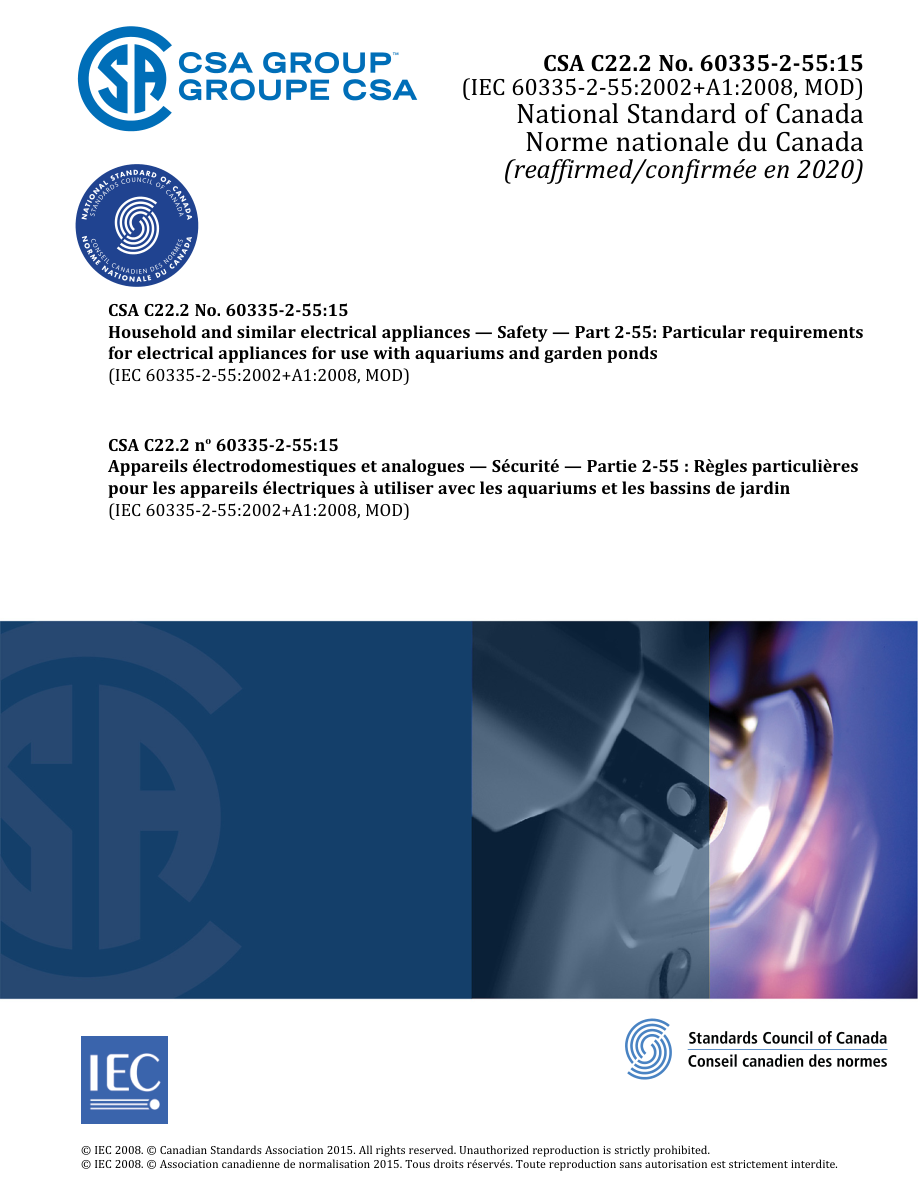 CSA C22.2 NO. 60335-2-55:15 (R2020) PDF Preview