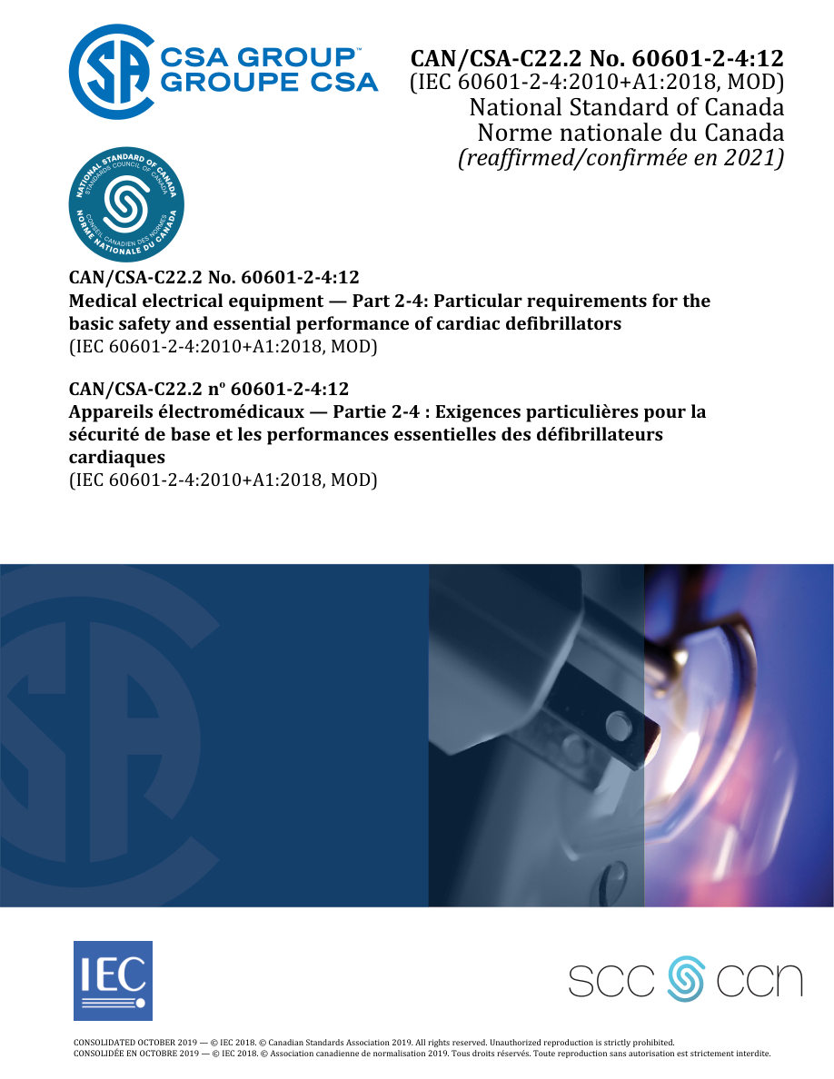 CSA CAN/CSA-C22.2 NO. 60601-2-4:12 + A1:19 (R2021) (CONSOLIDATED) PDF Preview