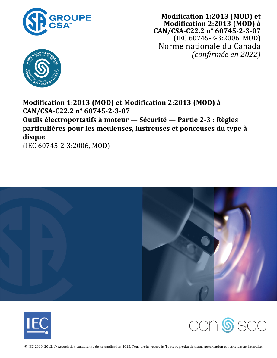 CSA CAN/CSA-C22.2 NO. 60745-2-3-F07/A1:13 + A2:13 (C2022) PDF Preview