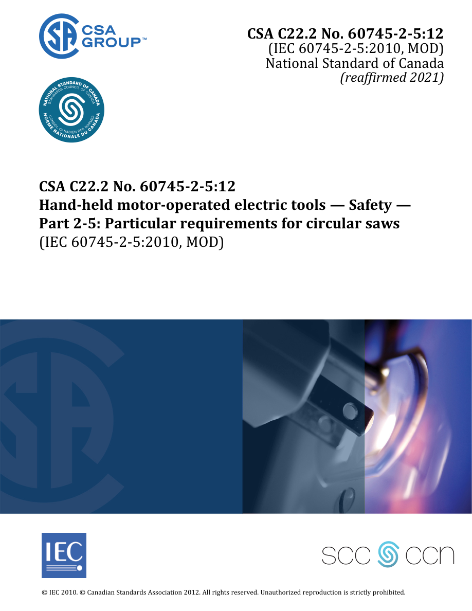 CSA C22.2 NO. 60745-2-5:12 (R2021) PDF Preview