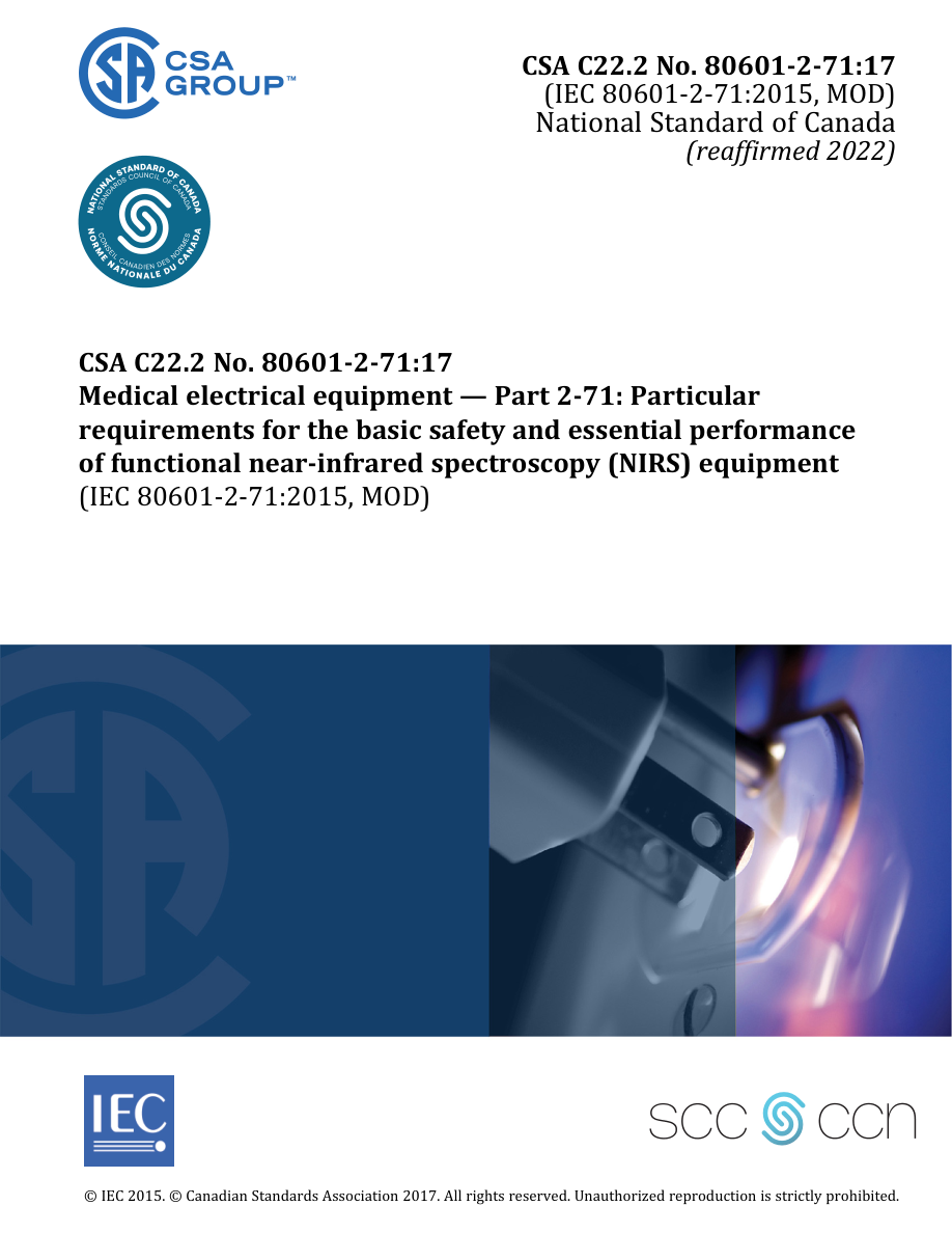 CSA C22.2 NO. 80601-2-71:17 (R2022) PDF Preview