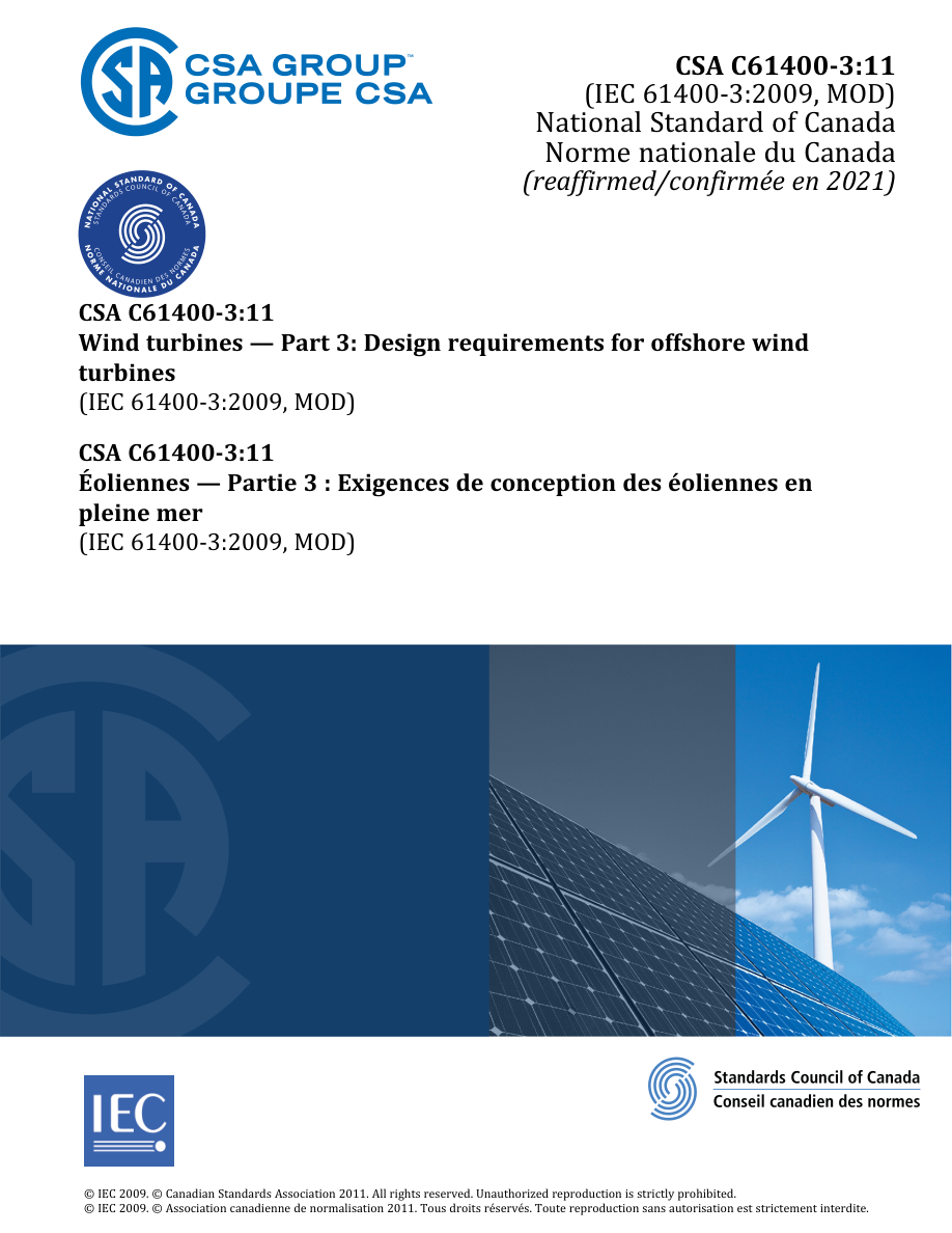 CSA C61400-3:11 (R2021) PDF Preview