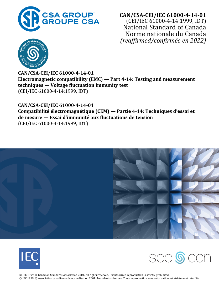 CSA CAN/CSA-CEI/IEC 61000-4-14-01 (R2022) PDF Preview