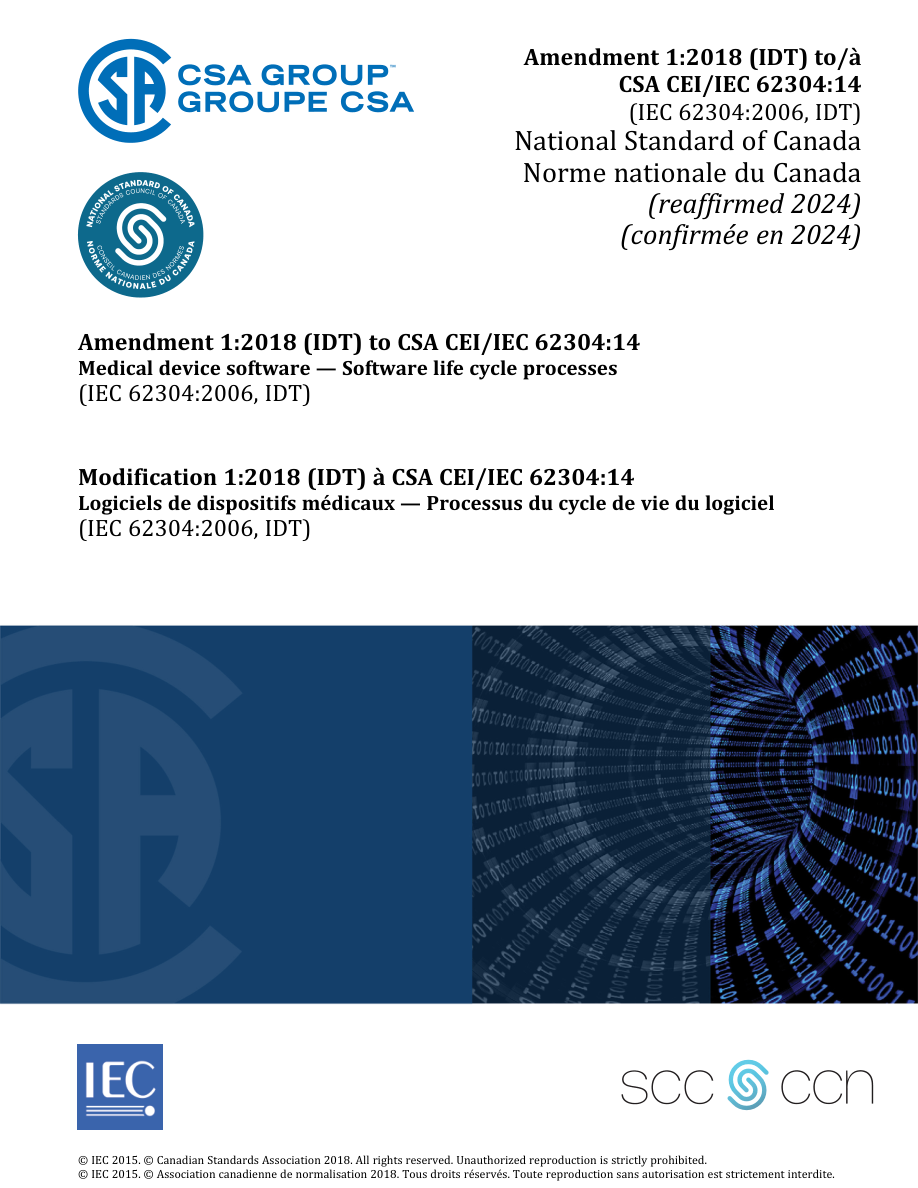 CSA CEI/IEC 62304:14/A1:18 (R2024) PDF Preview
