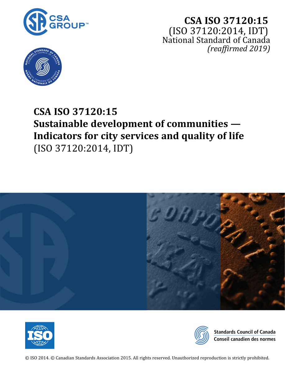 CSA ISO 37120:15 (R2020) PDF Preview