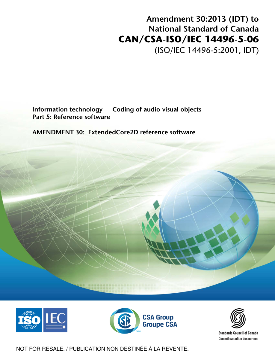 CSA CAN/CSA-ISO/IEC 14496-5AD-06 PDF Preview