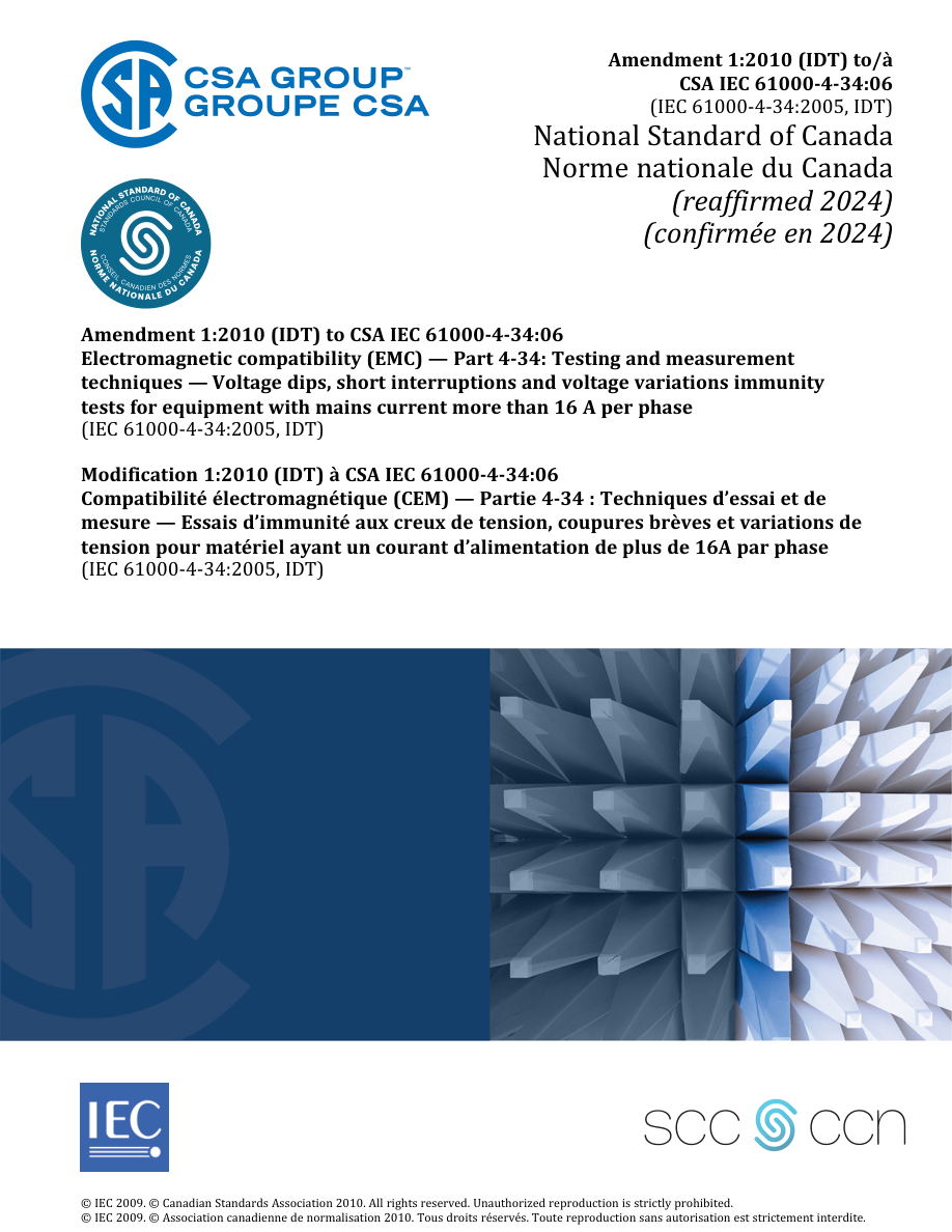 CSA IEC 61000-4-34:06/A1:10 (R2024) PDF Preview