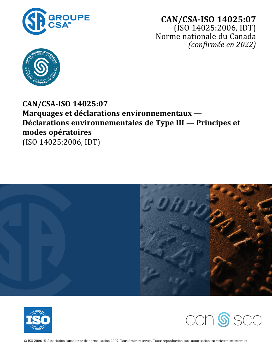 CSA CAN/CSA-ISO 14025:F07 (C2022) PDF Preview