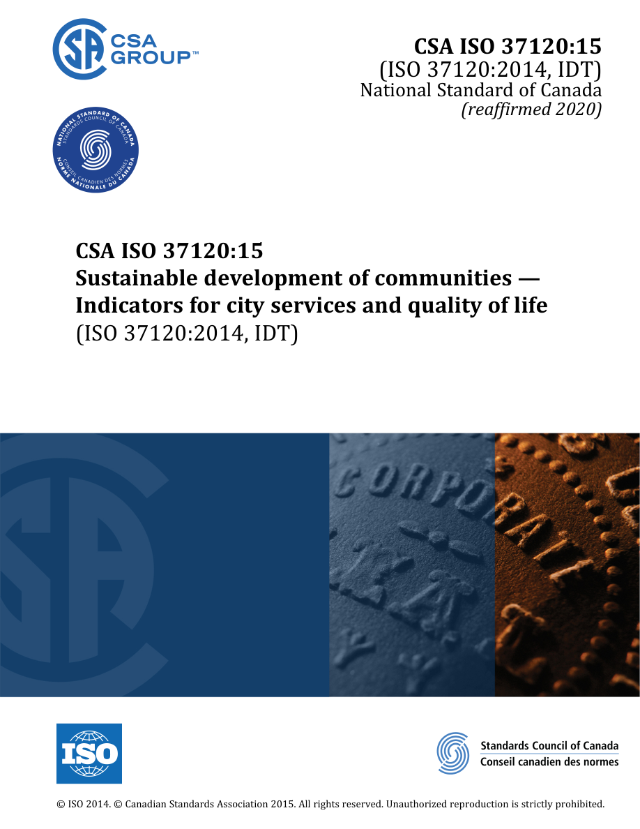CSA ISO 37120:15 (R2020) PDF Preview