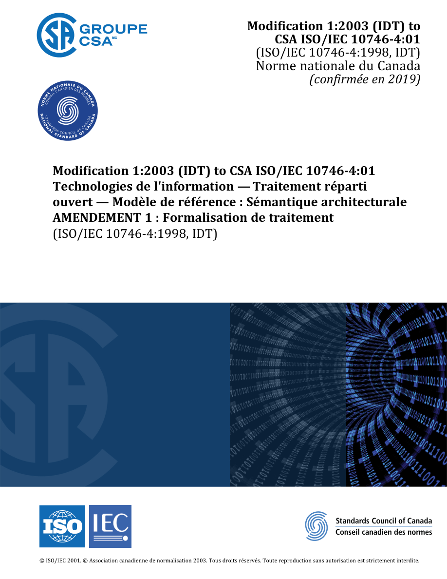 CSA ISO/IEC 10746-4A:F01 (C2019) PDF Preview
