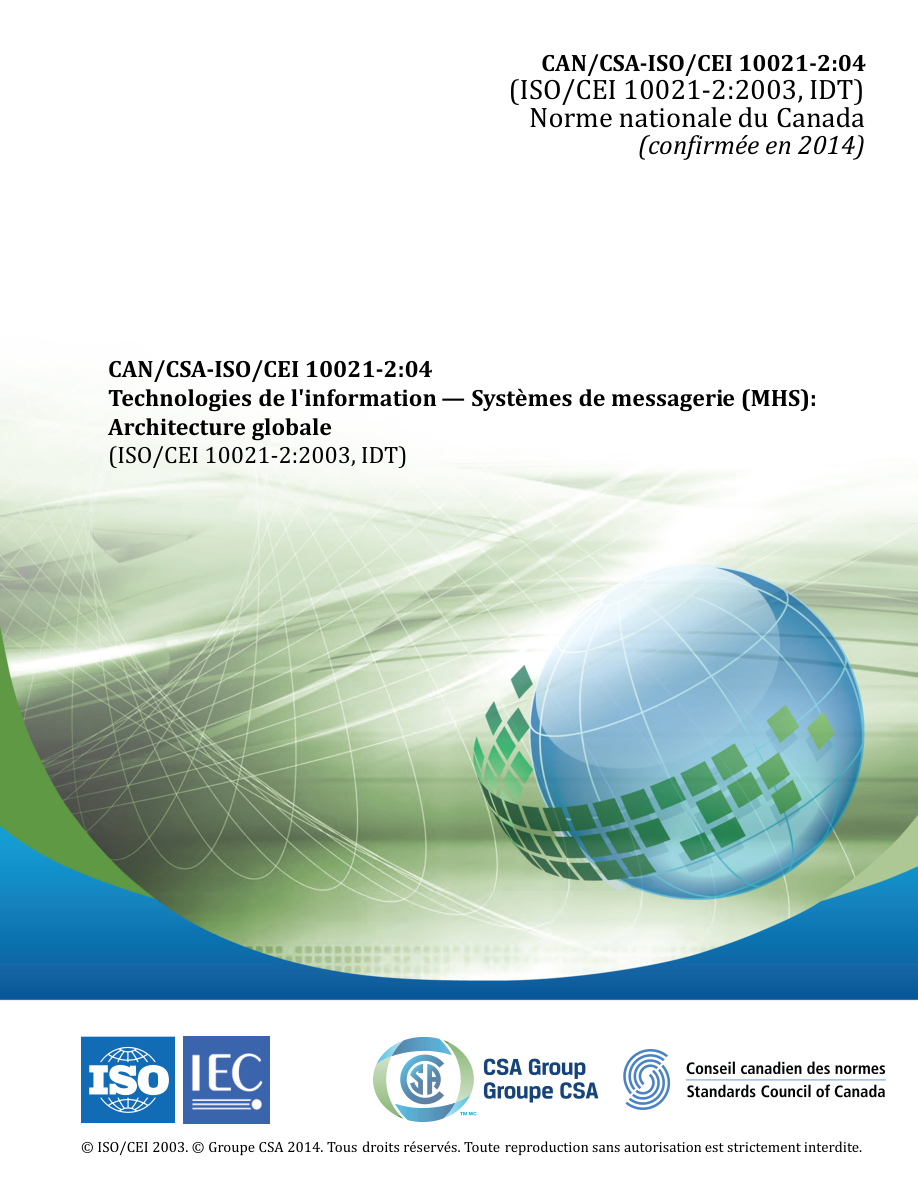 CSA CAN/CSA-ISO/CEI 10021-2-F04 (C2014) PDF Preview