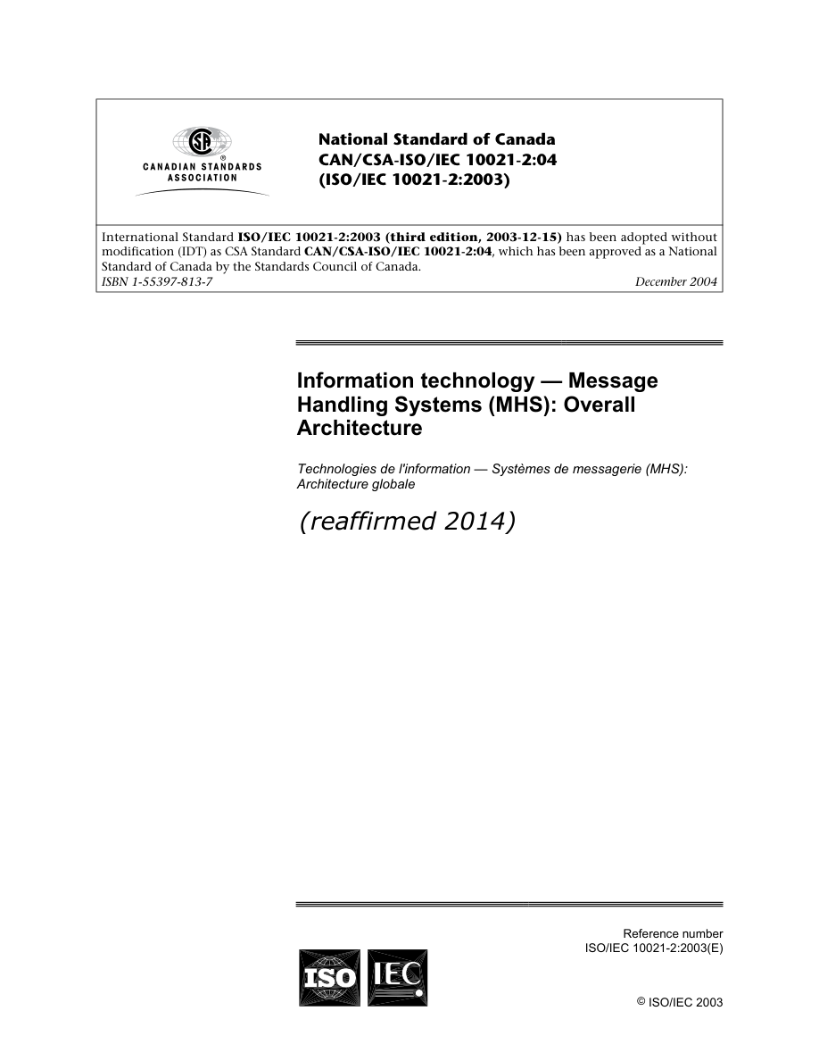 CSA CAN/CSA-ISO/IEC 10021-2-04 (R2014) PDF Preview
