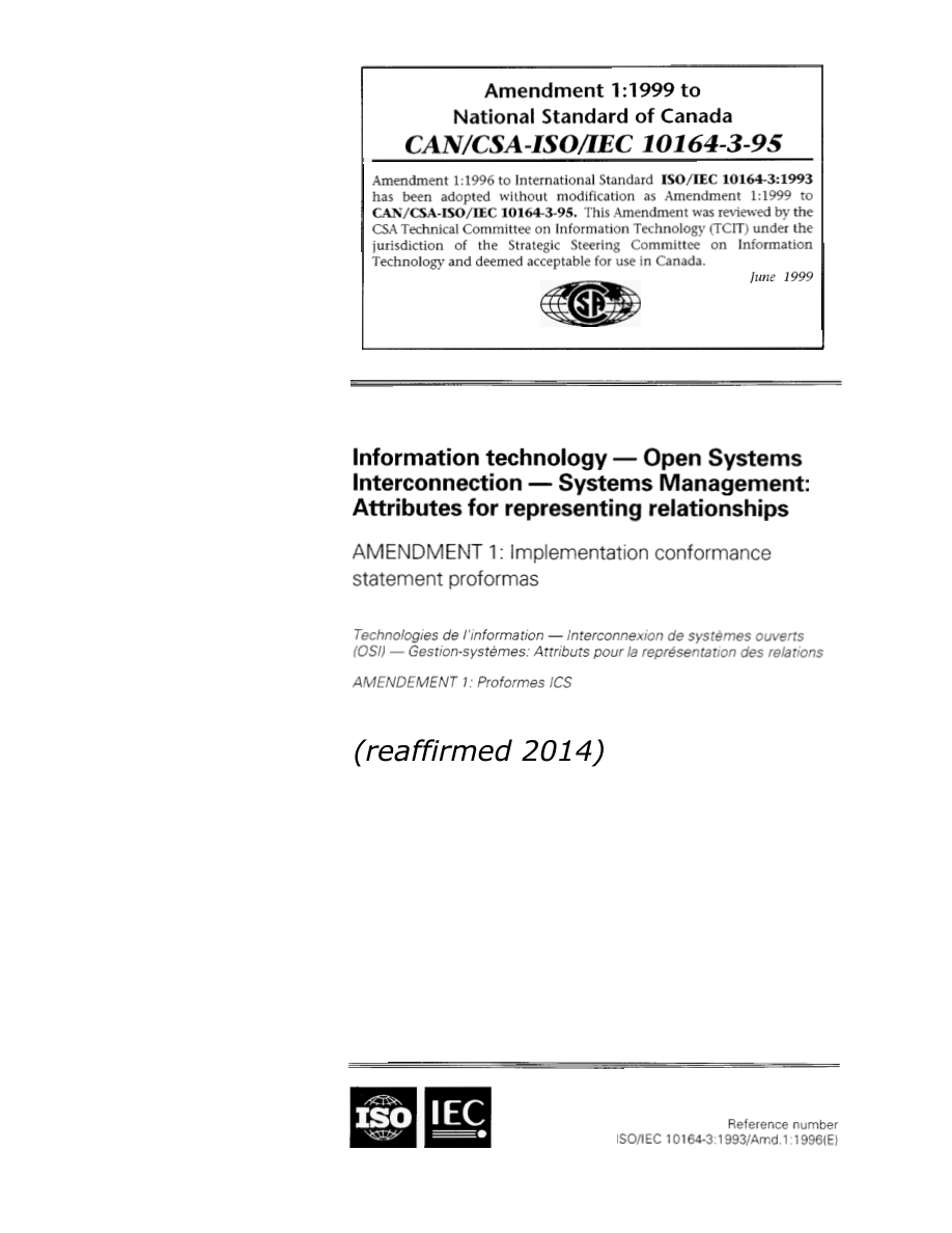 CSA CAN/CSA-ISO/IEC 10164-3A-95 (R2014) PDF Preview
