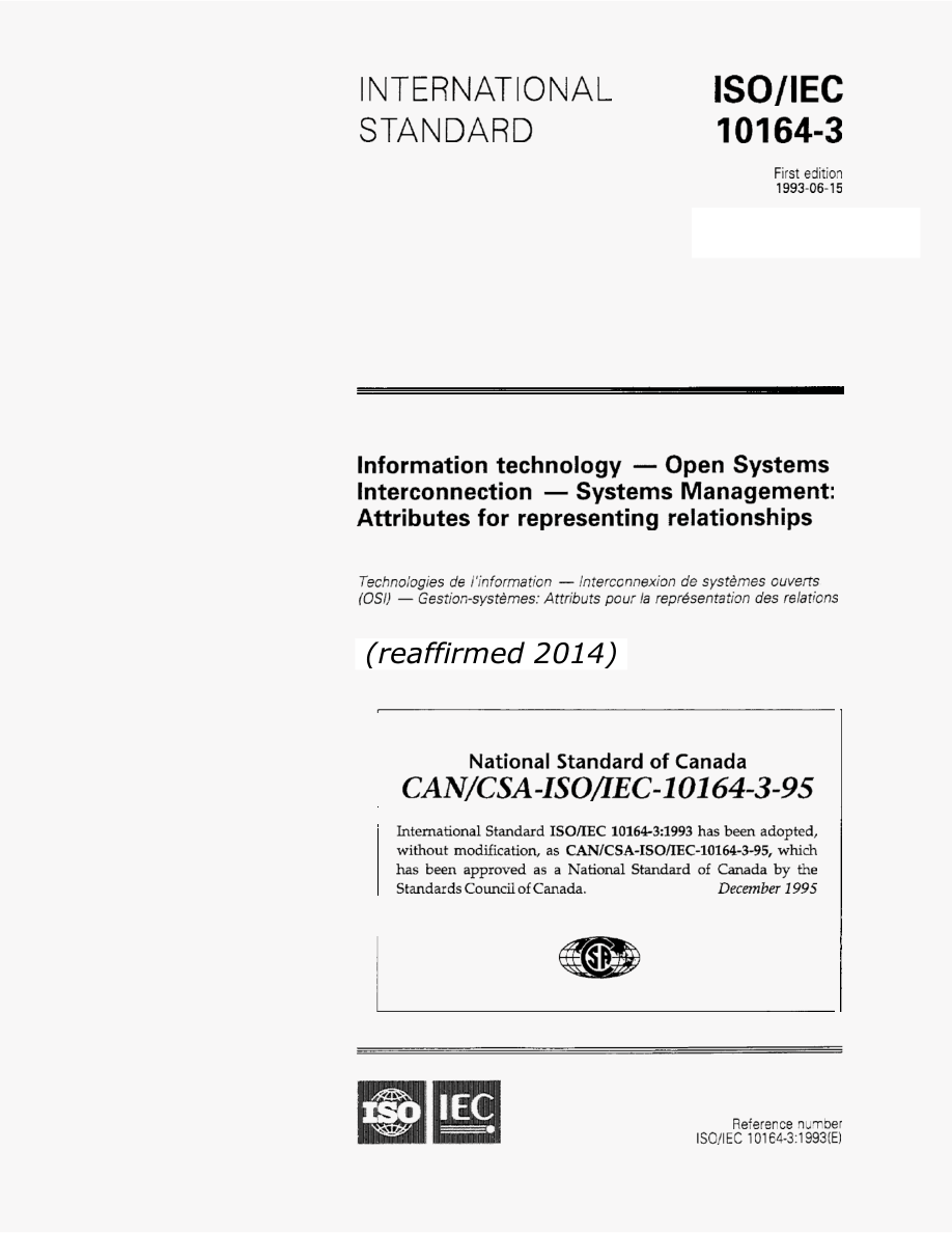 CSA CAN/CSA-ISO/IEC 10164-3-95 (R2014) PDF Preview