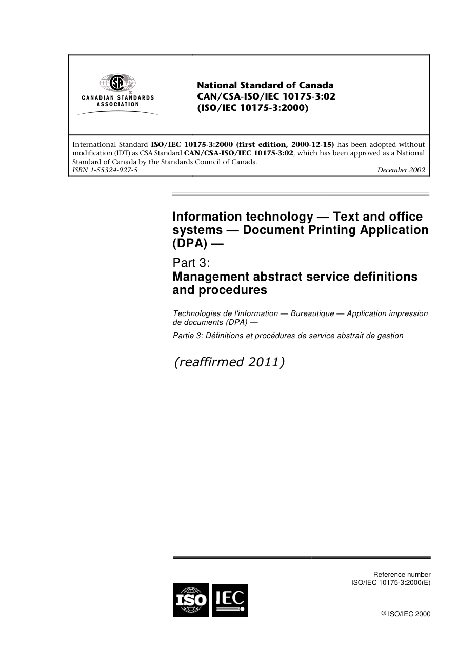 CSA CAN/CSA-ISO/IEC 10175-3-02 (R2011) PDF Preview