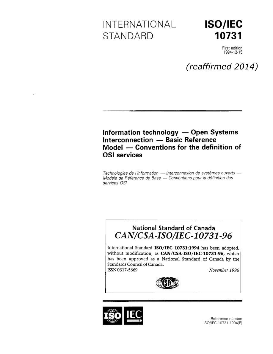 CSA CAN/CSA-ISO/IEC 10731-96 (R2014) PDF Preview