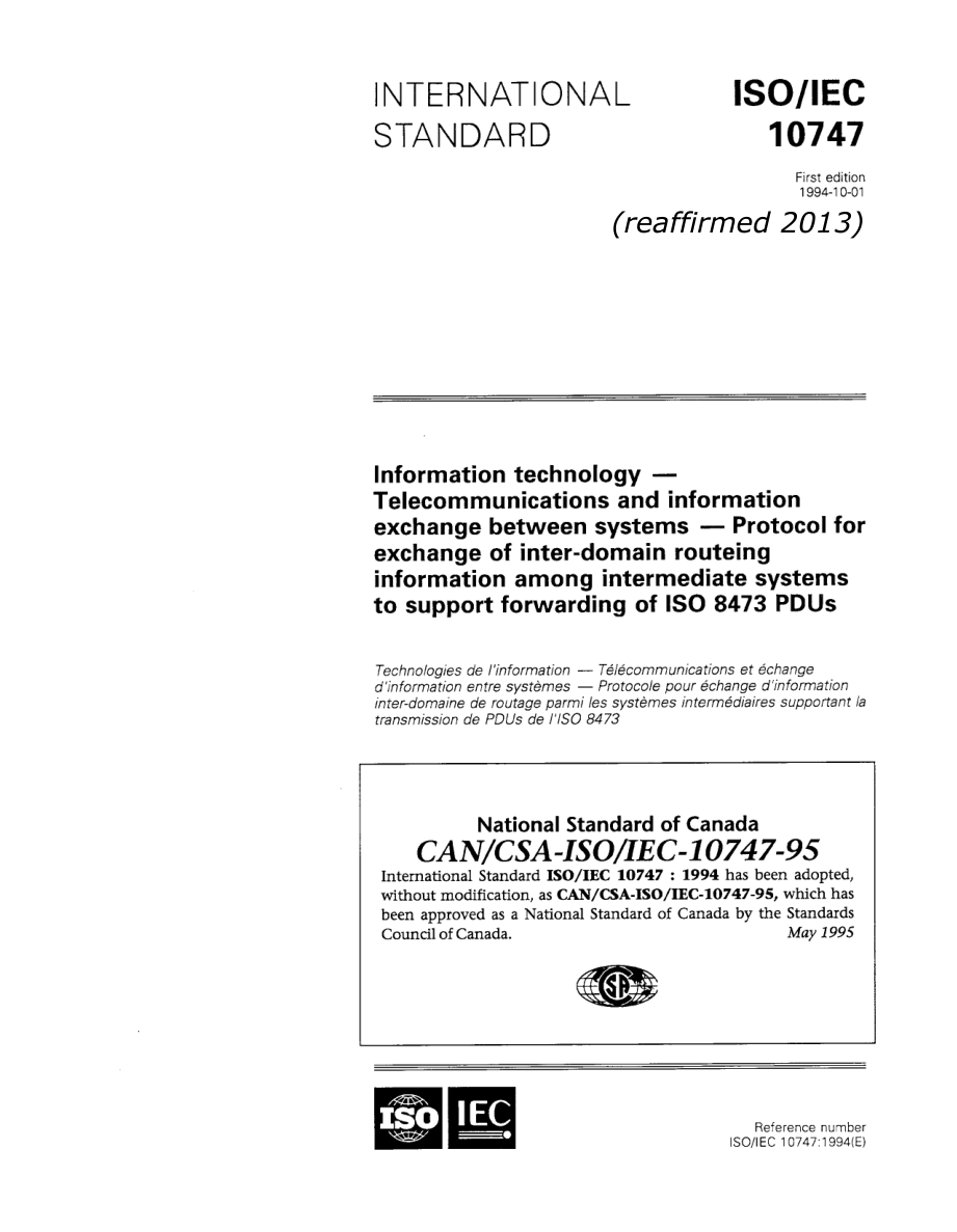 CSA CAN/CSA-ISO/IEC 10747-95 (R2013) PDF Preview