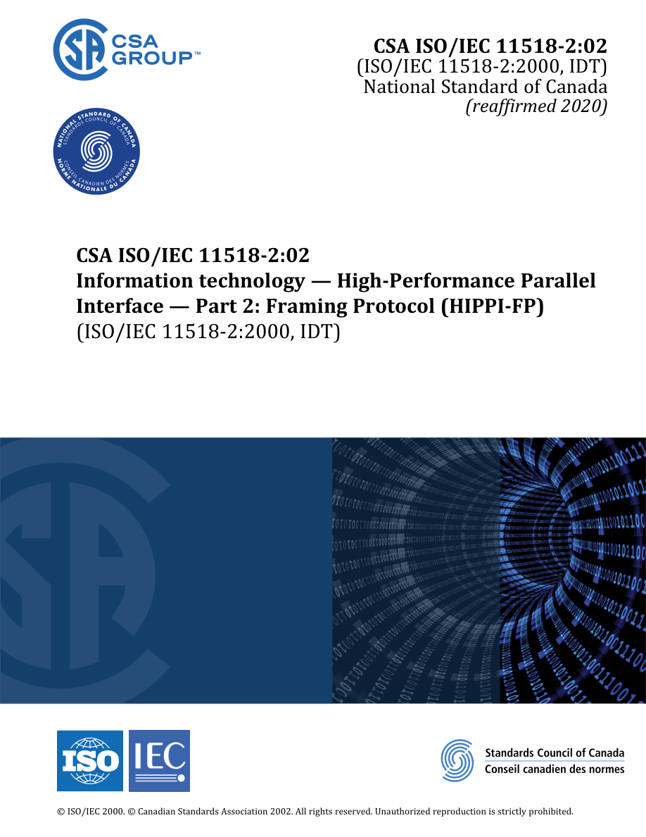 CSA ISO/IEC 11518-2:02 (R2020) PDF Preview