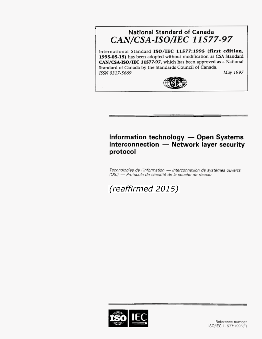 CSA CAN/CSA-ISO/IEC 11577-97 (R2015) PDF Preview