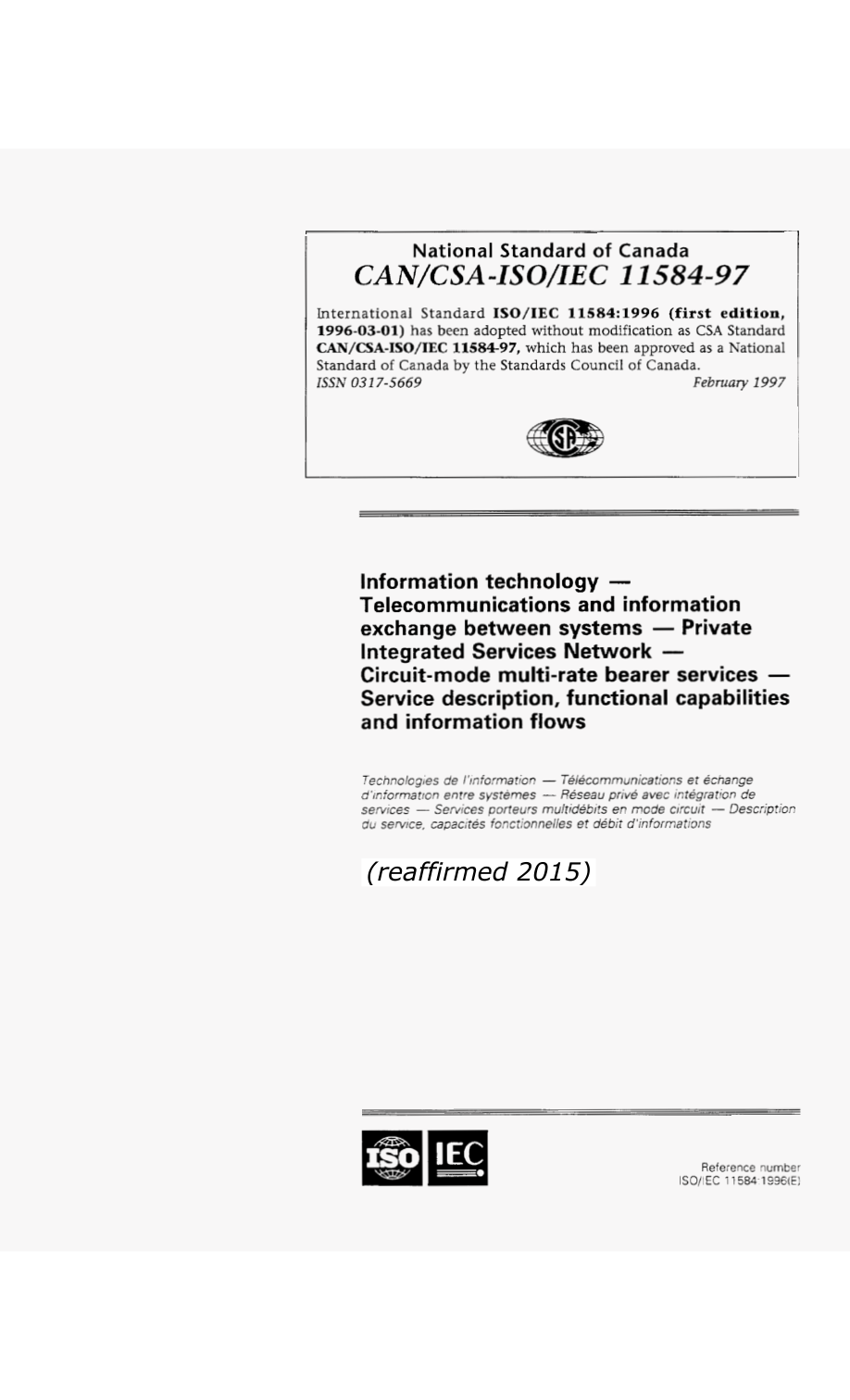CSA CAN/CSA-ISO/IEC 11584-97 (R2015) PDF Preview