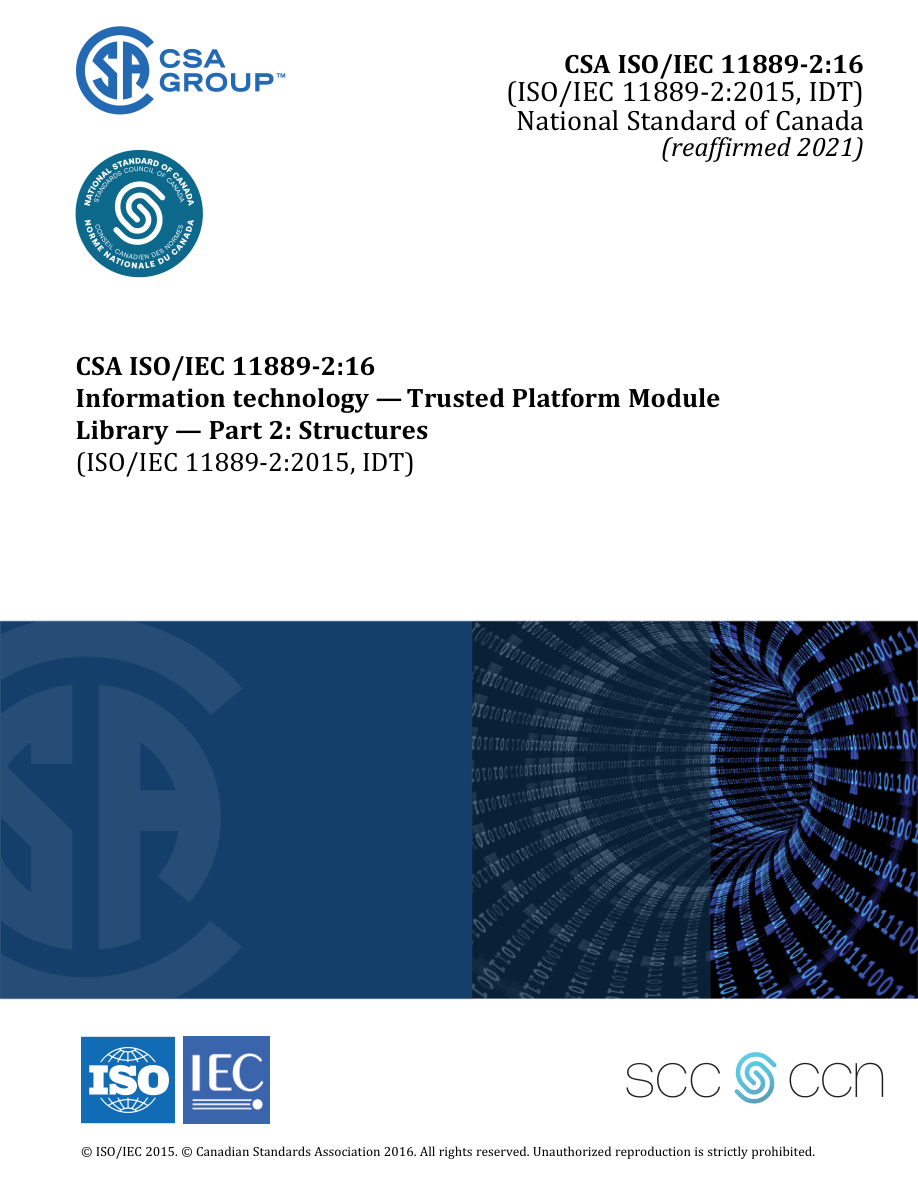 CSA ISO/IEC 11889-2:16 (R2021) PDF Preview