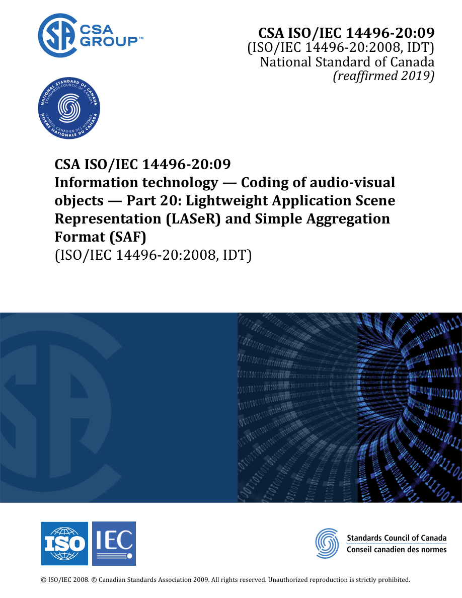 CSA ISO/IEC 14496-20:09 (R2019) PDF Preview
