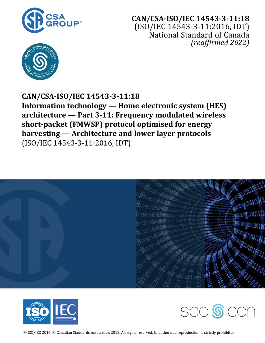 CSA CAN/CSA-ISO/IEC 14543-3-11:18 (R2022) PDF Preview