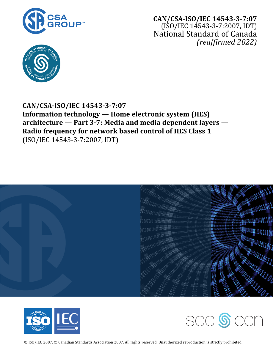 CSA CAN/CSA-ISO/IEC 14543-3-7:07 (R2022) PDF Preview