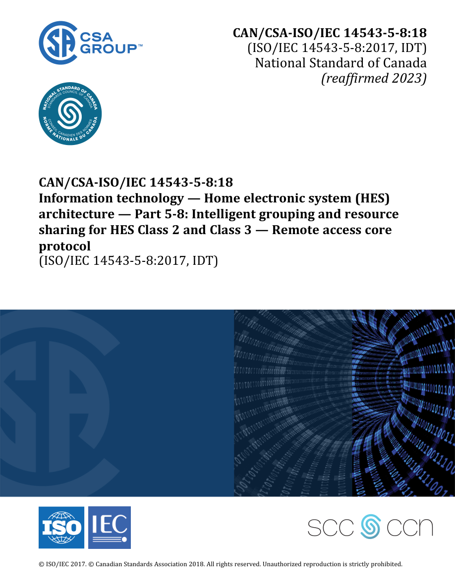 CSA CAN/CSA-ISO/IEC 14543-5-8:18 (R2023) PDF Preview