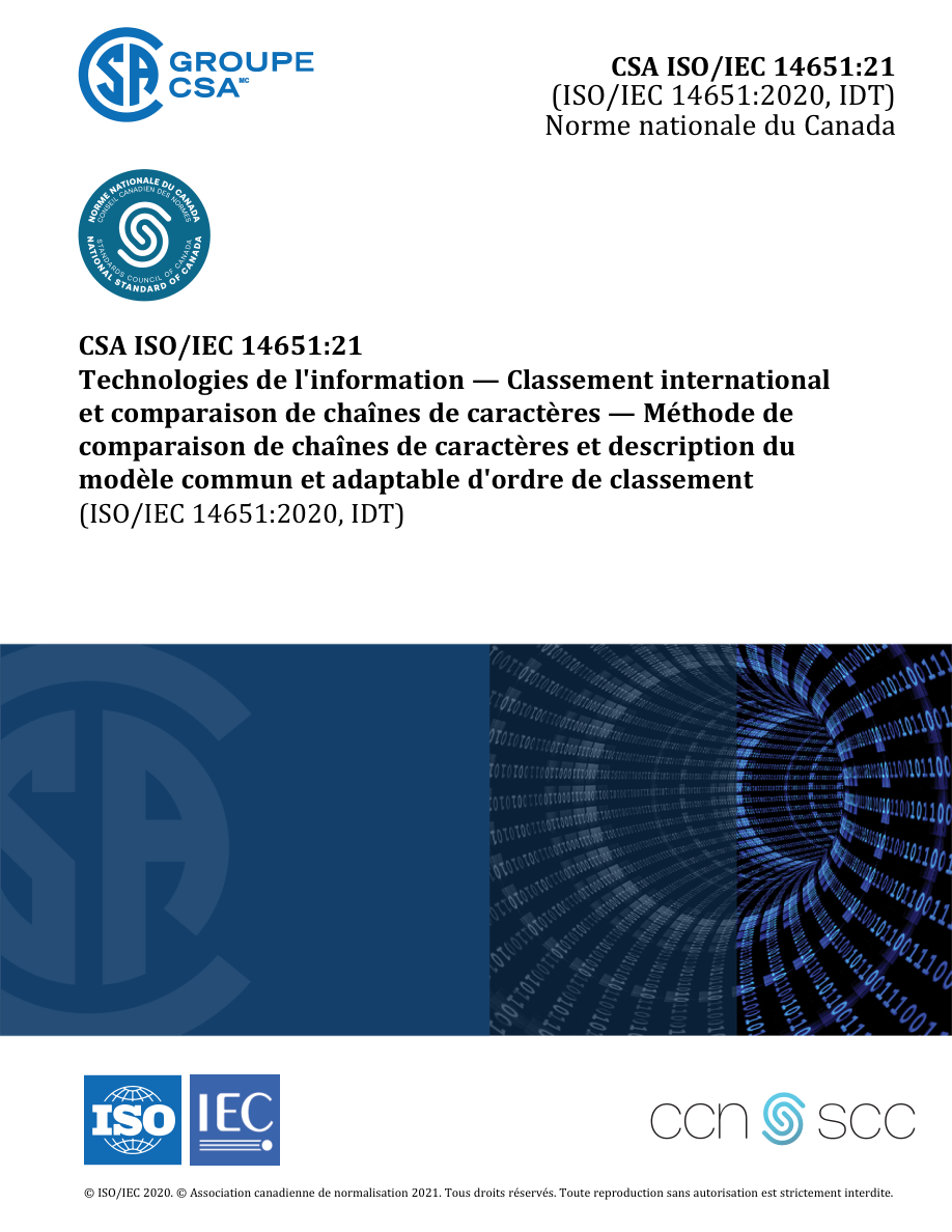 CSA ISO/IEC 14651:F21 PDF Preview