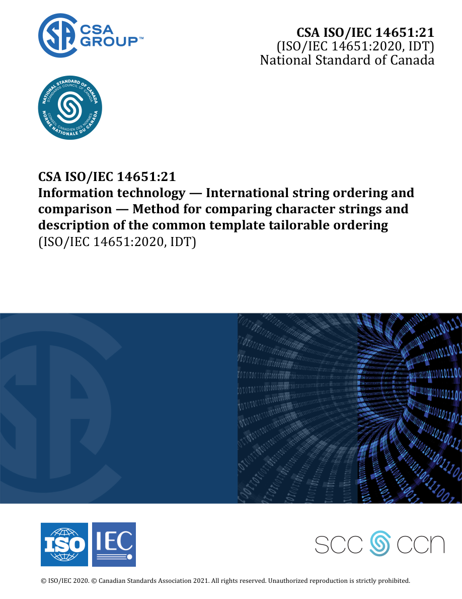 CSA ISO/IEC 14651:21 PDF Preview