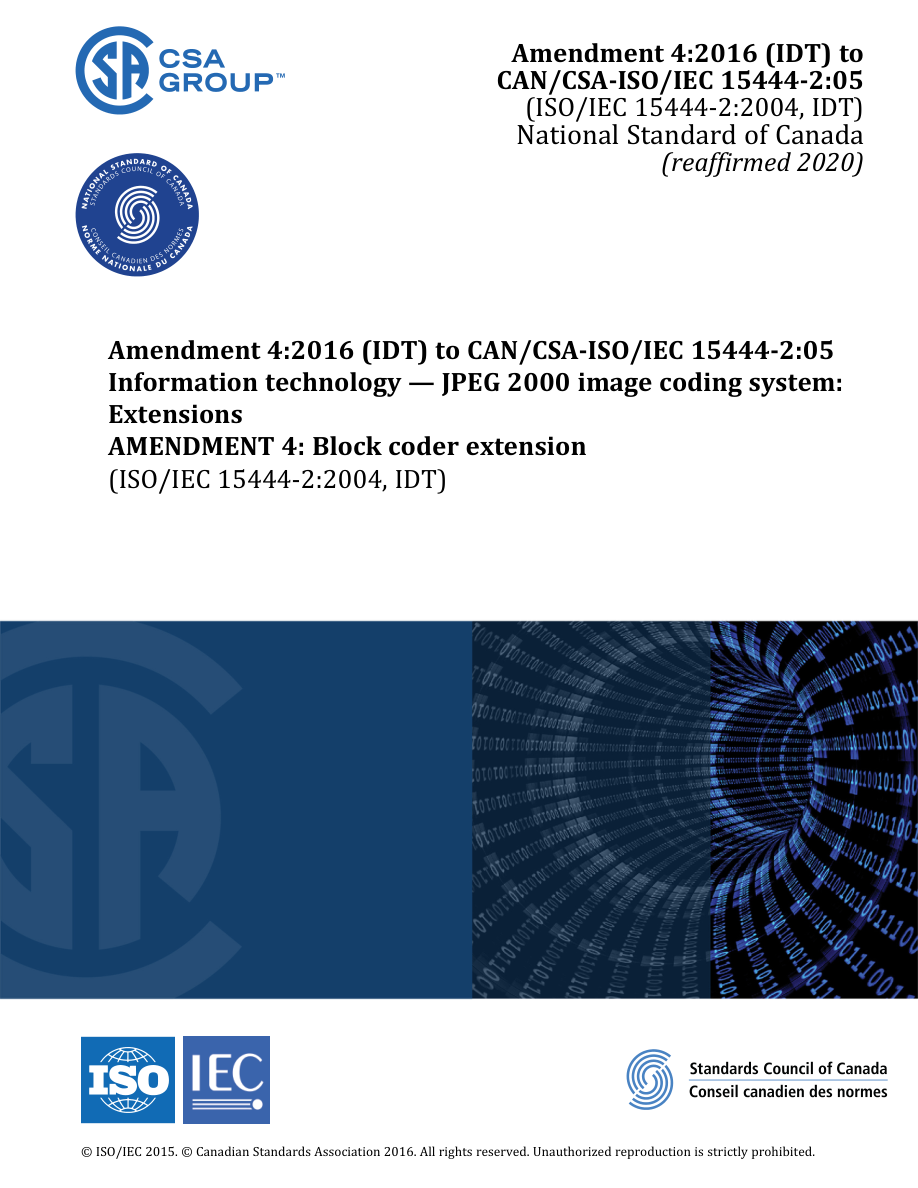 CSA CAN/CSA-ISO/IEC 15444-2D:05 (R2020) PDF Preview