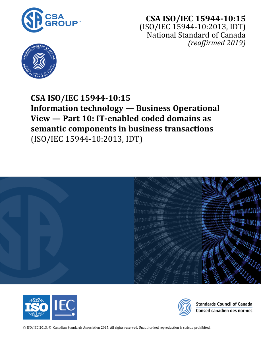 CSA ISO/IEC 15944-10:15 (R2019) PDF Preview
