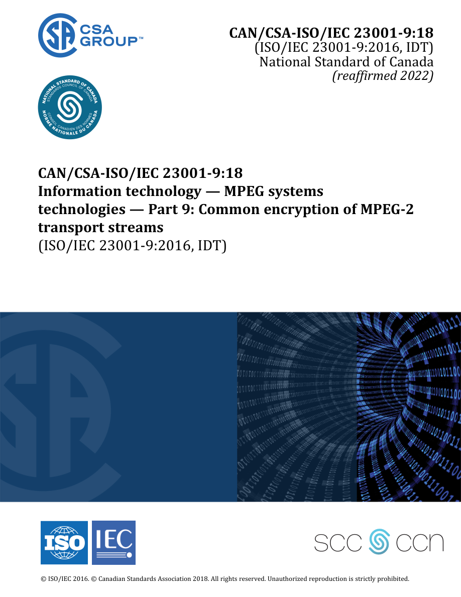 CSA CAN/CSA-ISO/IEC 23001-9:18 (R2022) PDF Preview