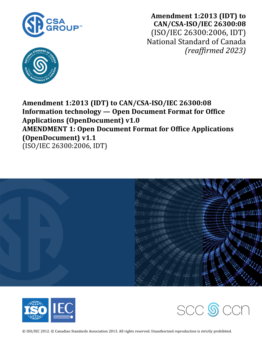 CSA CAN/CSA-ISO/IEC 26300:08/A1:13 (R2023) PDF Preview