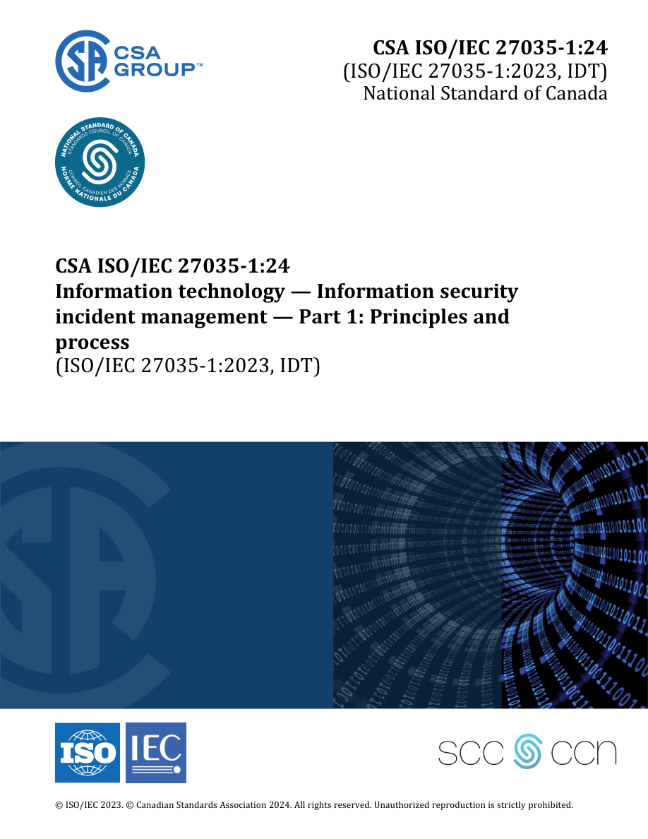 CSA ISO/IEC 27035-1:24 PDF Preview