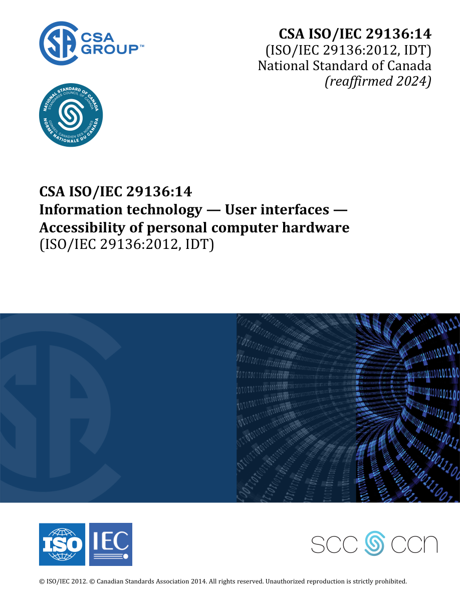 CSA ISO/IEC 29136:14 (R2024) PDF Preview