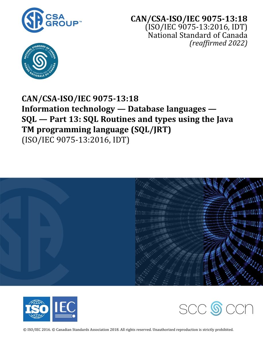 CSA CAN/CSA-ISO/IEC 9075-13:18 (R2022) PDF Preview