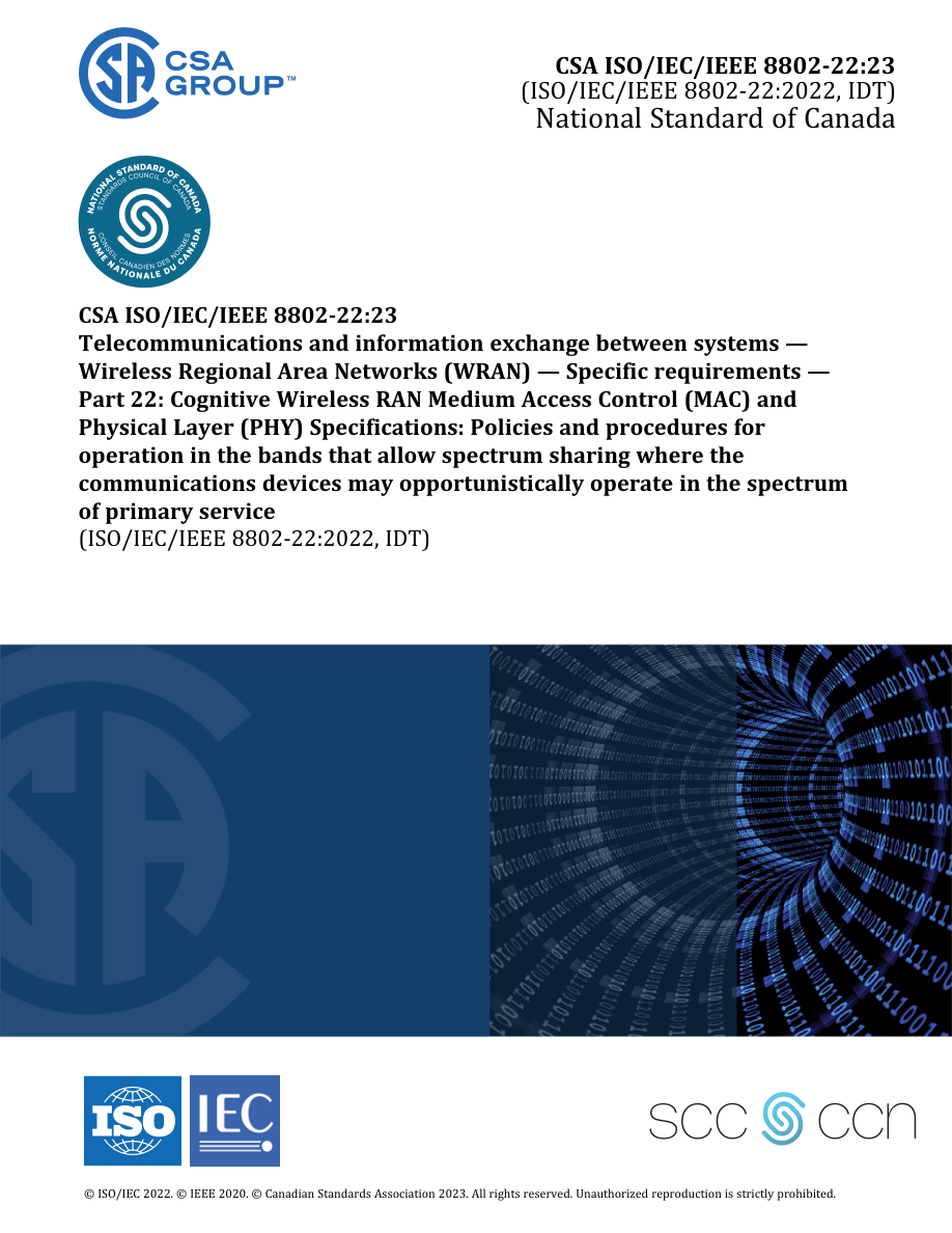 CSA ISO/IEC/IEEE 8802-22::22 PDF Preview
