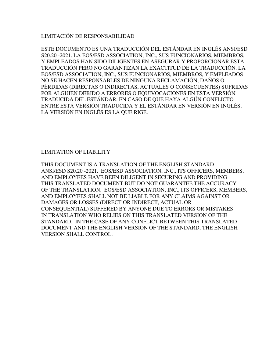 ESDA ANSI/ESD S20.20-2021 ES PDF Preview