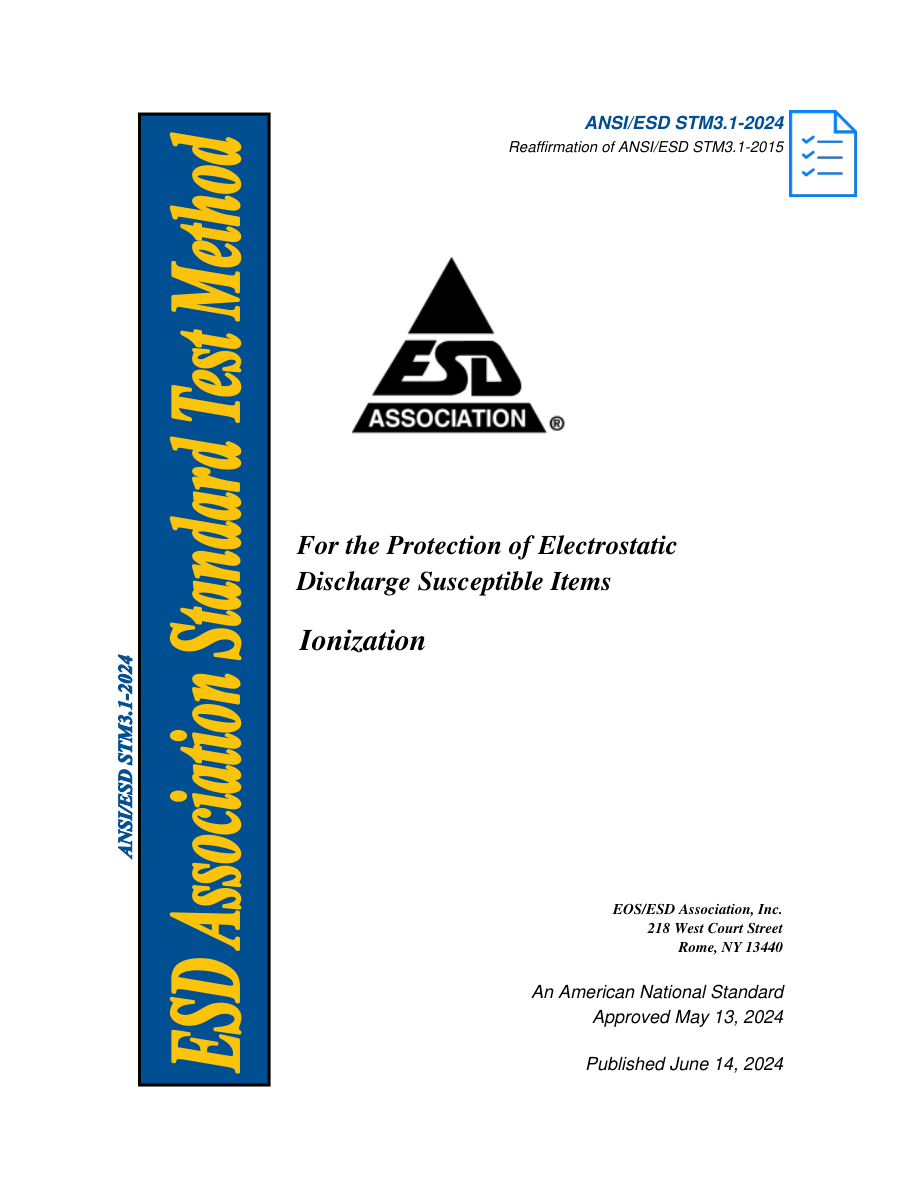 ESDA ANSI/ESD STM3.1-2024 PDF Preview