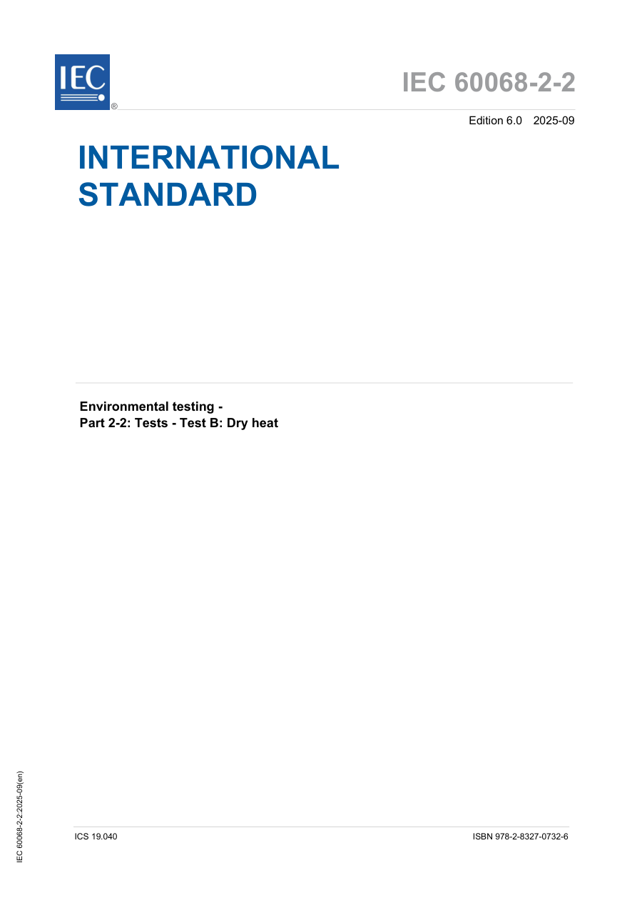 IEC 60068-2-2 Ed. 6.0 en:2025 PDF Preview