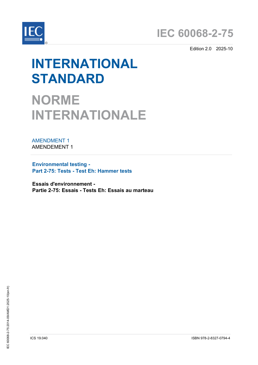 IEC 60068-2-75 Amd.1 Ed. 2.0 b:2025 PDF Preview