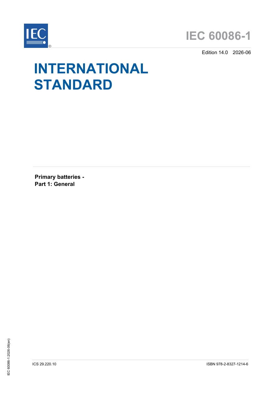IEC 60086-1 Ed. 14.0 en:2026 PDF Preview