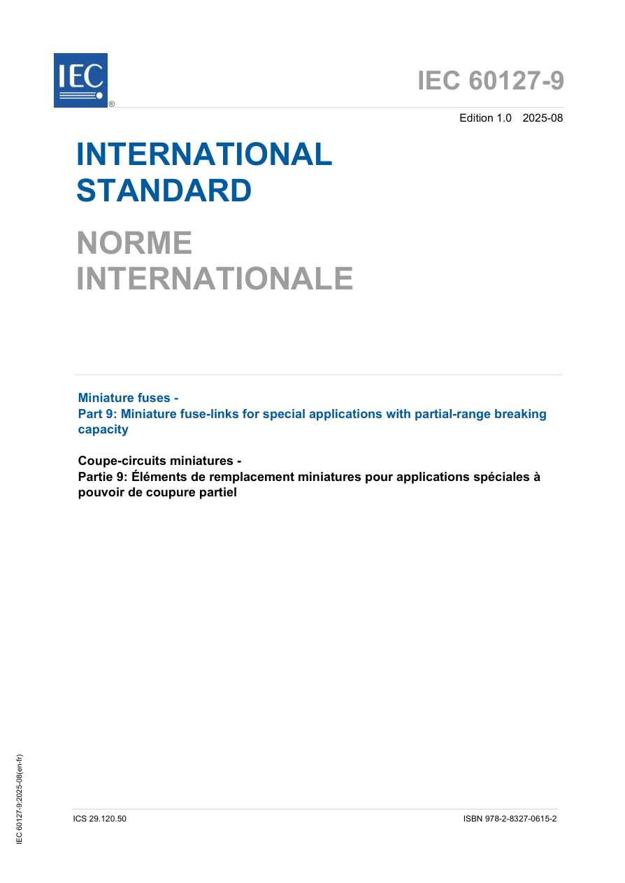IEC 60127-9 Ed. 1.0 b:2025 PDF Preview