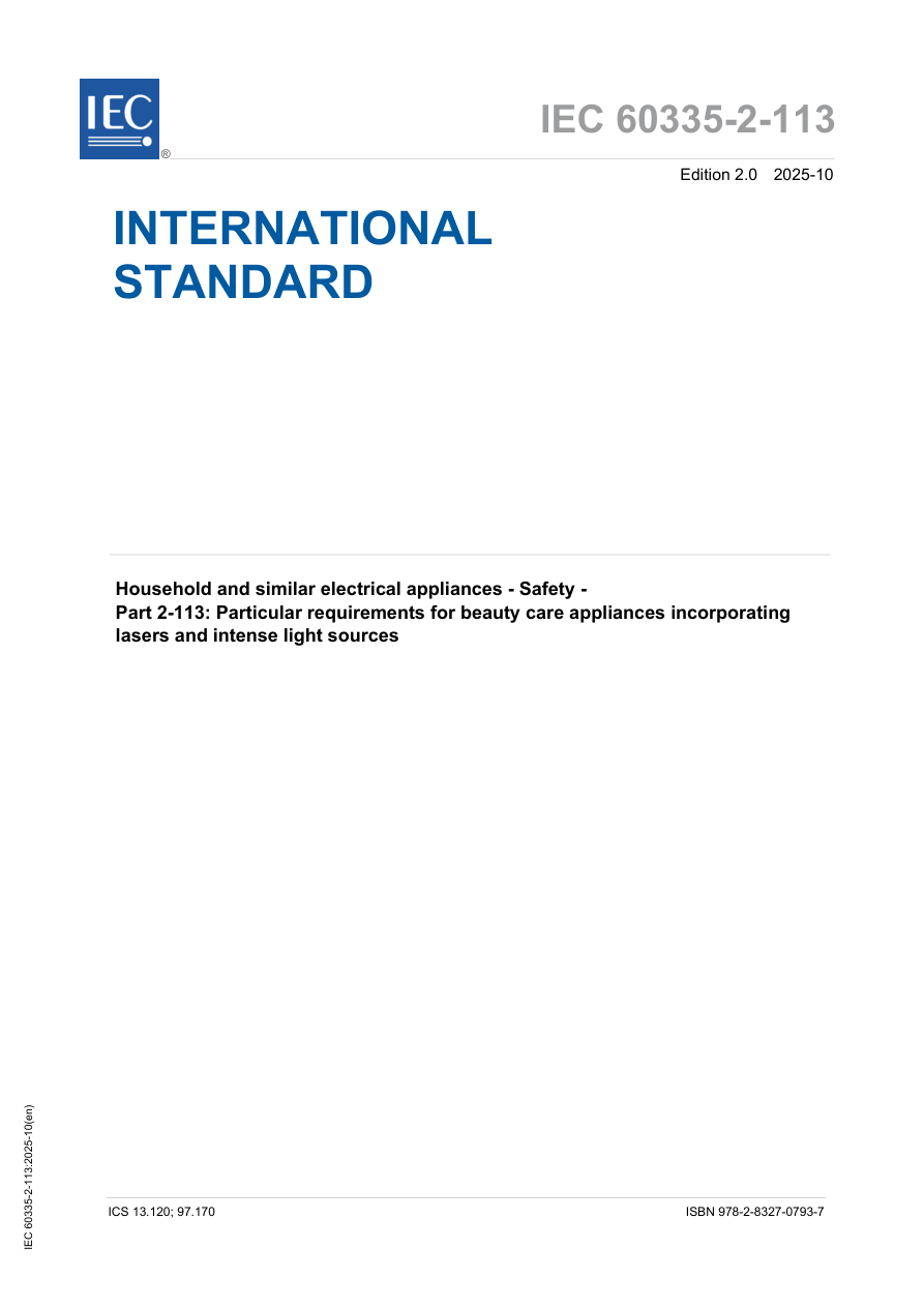IEC 60335-2-113 Ed. 2.0 en:2025 PDF Preview