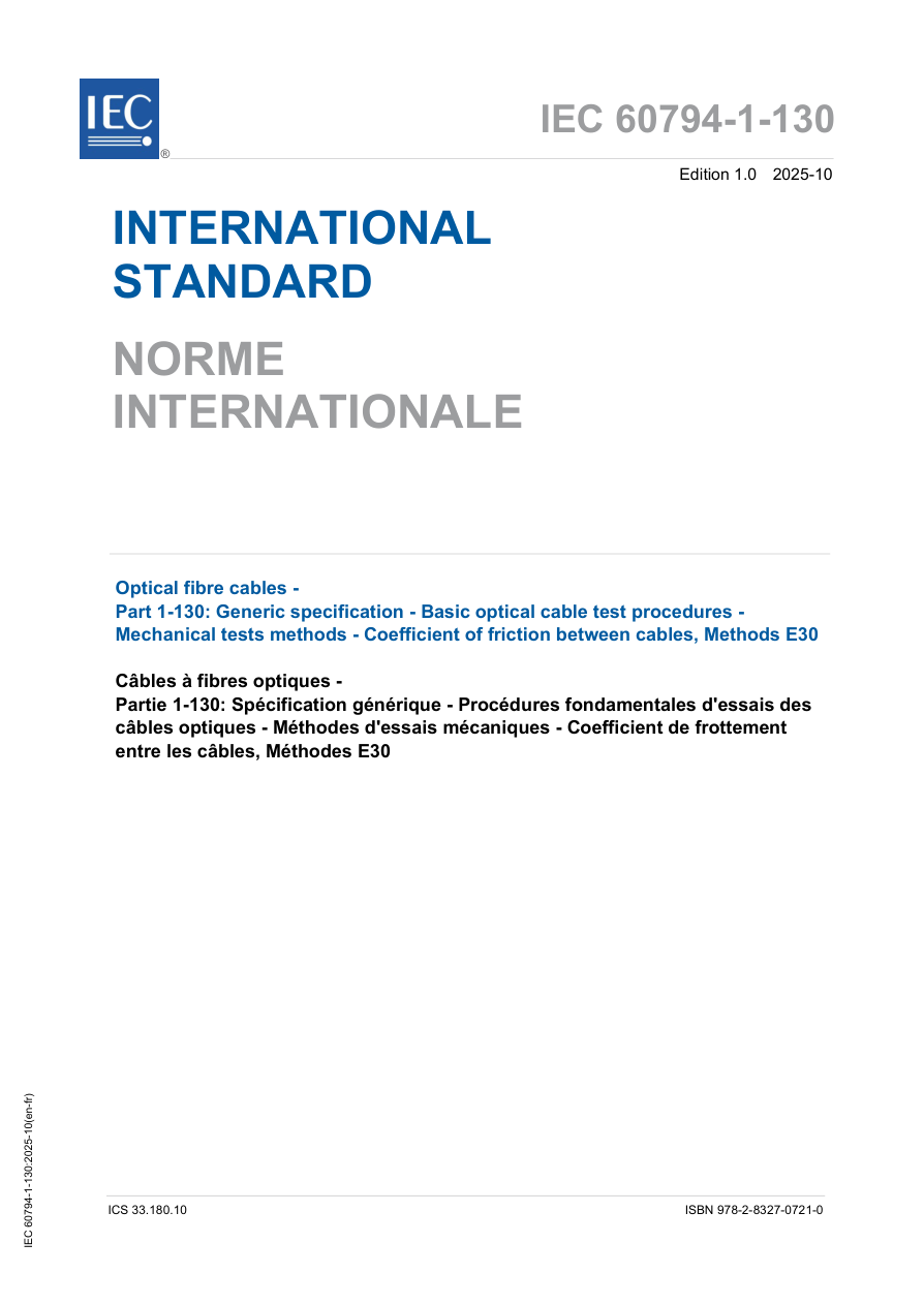 IEC 60794-1-130 Ed. 1.0 b:2025 PDF Preview