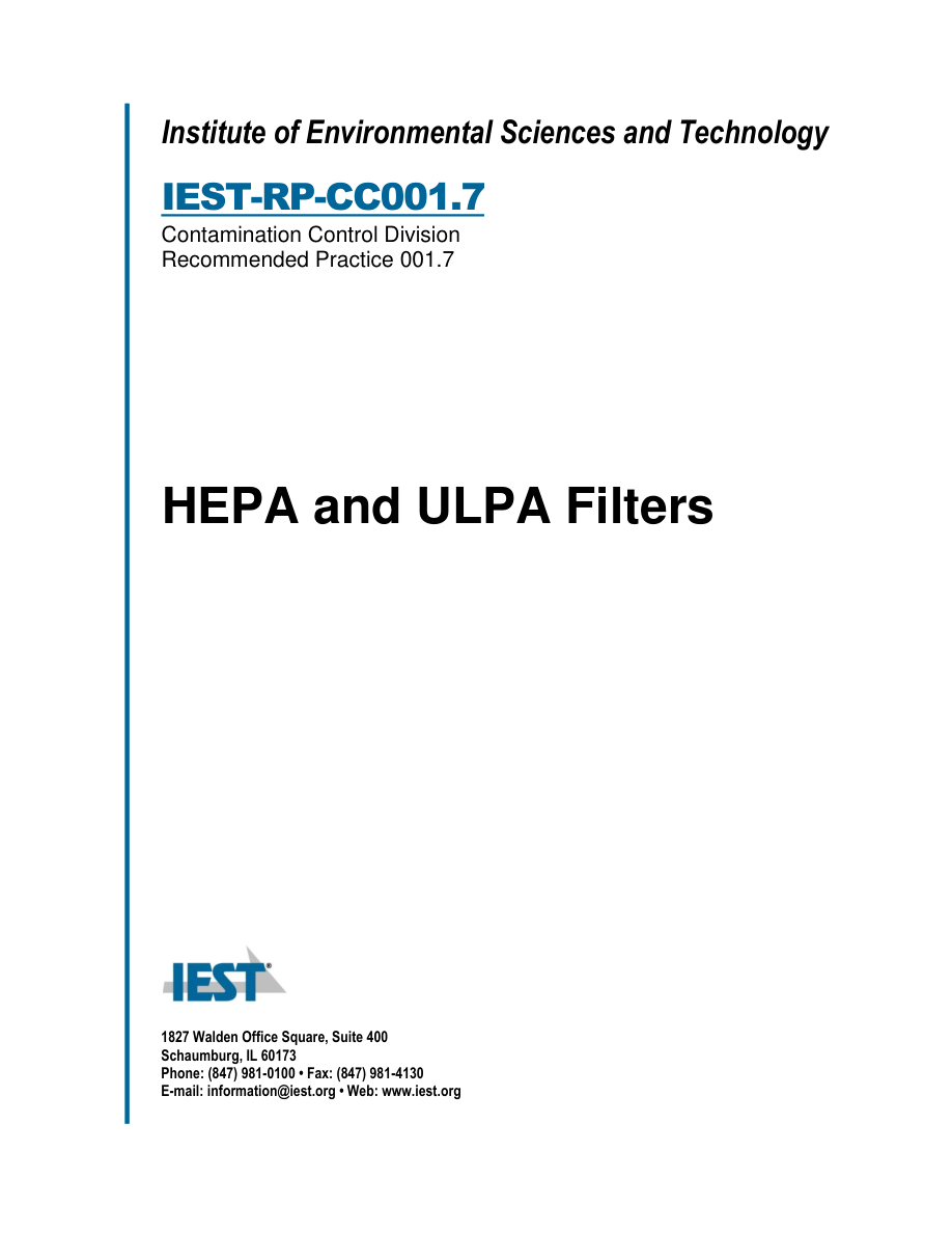 IEST RP-CC001.7 PDF Preview